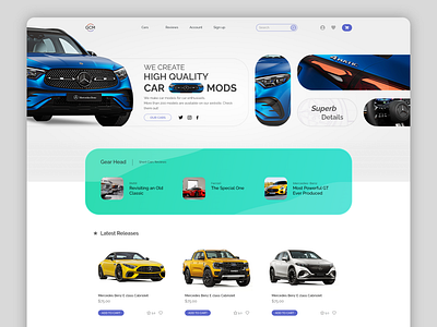 GCM E-Commerce Landing Page 3d mode car car website design e commerce illustration modern render shop ui ux