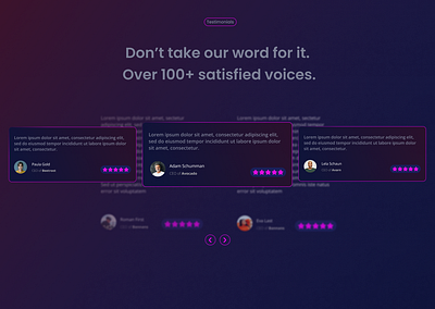 Testimonials Section branding design graphic design ui ux