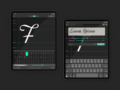 Font Maker iPad Application | Dark & Light Theme app design graphic design illustration typography ui ux