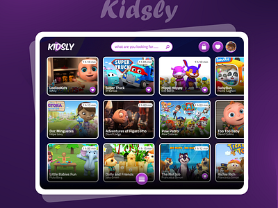 Kidsly 👧👦 graphic design illustration kids streaming app logo ui design