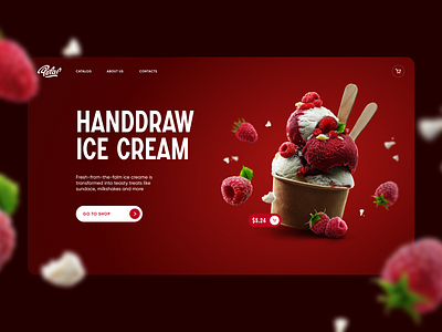 Ice cream shop Homepage Concept animation design ui
