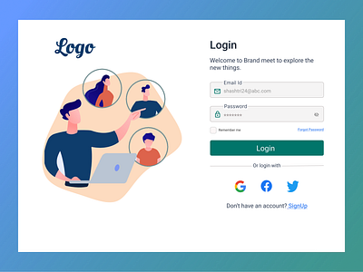 Clean and Modern Login Screen UI Design brand identity branding creativeprocess design design inspiration graphic design illustration login form login page login ui ui ui ux design user experience user interfce ux visual design web design