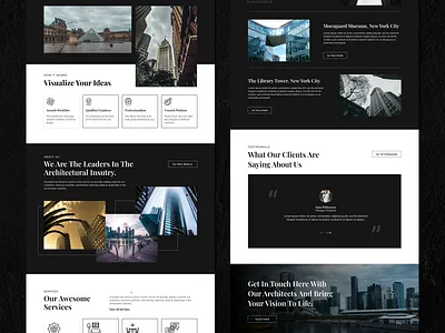 Architecture Website Landing Page architecture design home page design landing page ui uiux design user interface