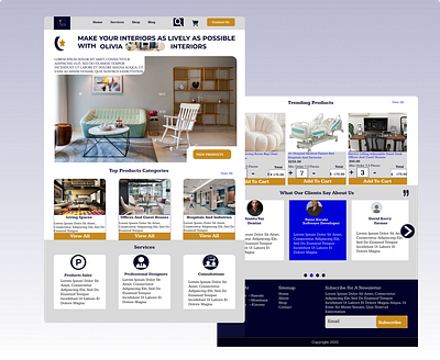 interior designers website landing page concept figma graphic design interior design ui ux