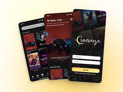 UI Design ft. Cineverse, Mobile Ticketing App for Movie Theaters app design interaction design mobile app movie theaters moviegoers movies redesign ticketing app ui ui ux design user experience user interface ux visual design