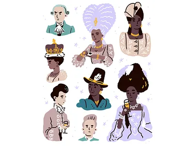 Fancy Portraits bridgerton character digital illustration fanart fashion illustration portraits procreate queen charlotte regency