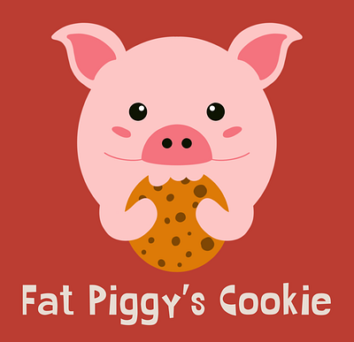 Piggy's Cookie cookie digital art graphic design illustration illustrator logo pig procreate
