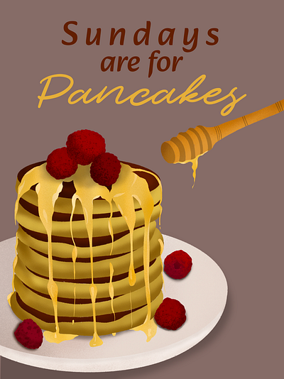 Sundays are for Pancakes digital art graphic design illustration illustrator pancake procreate