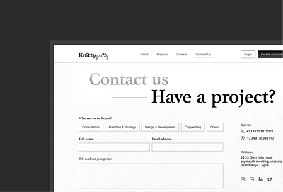 Contact form for a business website ui ux web design website