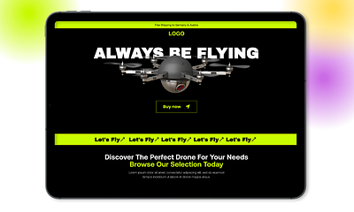 Landing Page Design: Drone Website UI drone hero section homepage design landing page ui website design