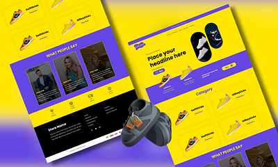 Web design: Sneaker Store Home Page Design graphic design landing page sneaker store ui