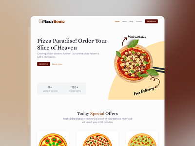 Pizza Home Landing Page mobile design ui ui design ux web