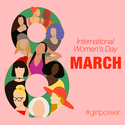 International Women's Day digital art graphic design illustration illustrator instagram procreate social media women