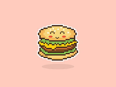 Pixel Burger burger logo marcot pixel art