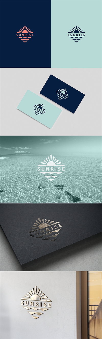 sunrise branding design logo sea sun sunrise vector