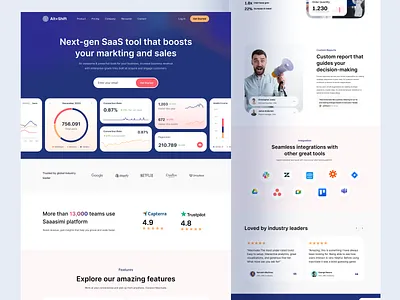 Sales and Marketing Saas Website concept landing page saas saas analytics saas product saas tools saas ui saas web saas website design sales marketing sales saas software template web design web ui design website design