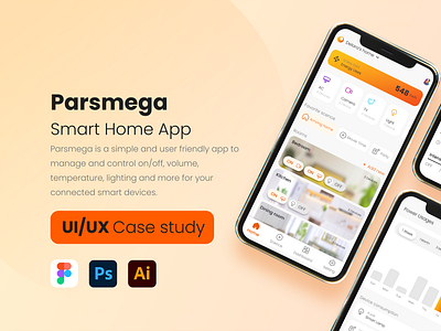 Parsmega: Smart Home Case Study android graphic design illustration ui wi