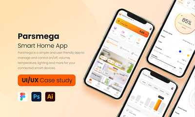 Parsmega: Smart Home Case Study android graphic design illustration ui wi