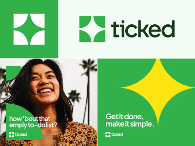 Ticked™ | A human-centered task manager app branding checkmark green logo spark task taskmanager tick typography ui ux visual visualdesign