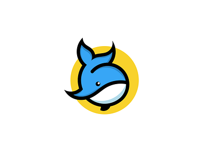 Whale icon logo mascot whale