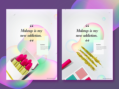 Cosmetics flyer design 3d a4 addiction beauty cigarette contemporary cosmetics drugs flyer gold graphic design hot pink illustration lipstick luxury makeup minimal print quote symbolic
