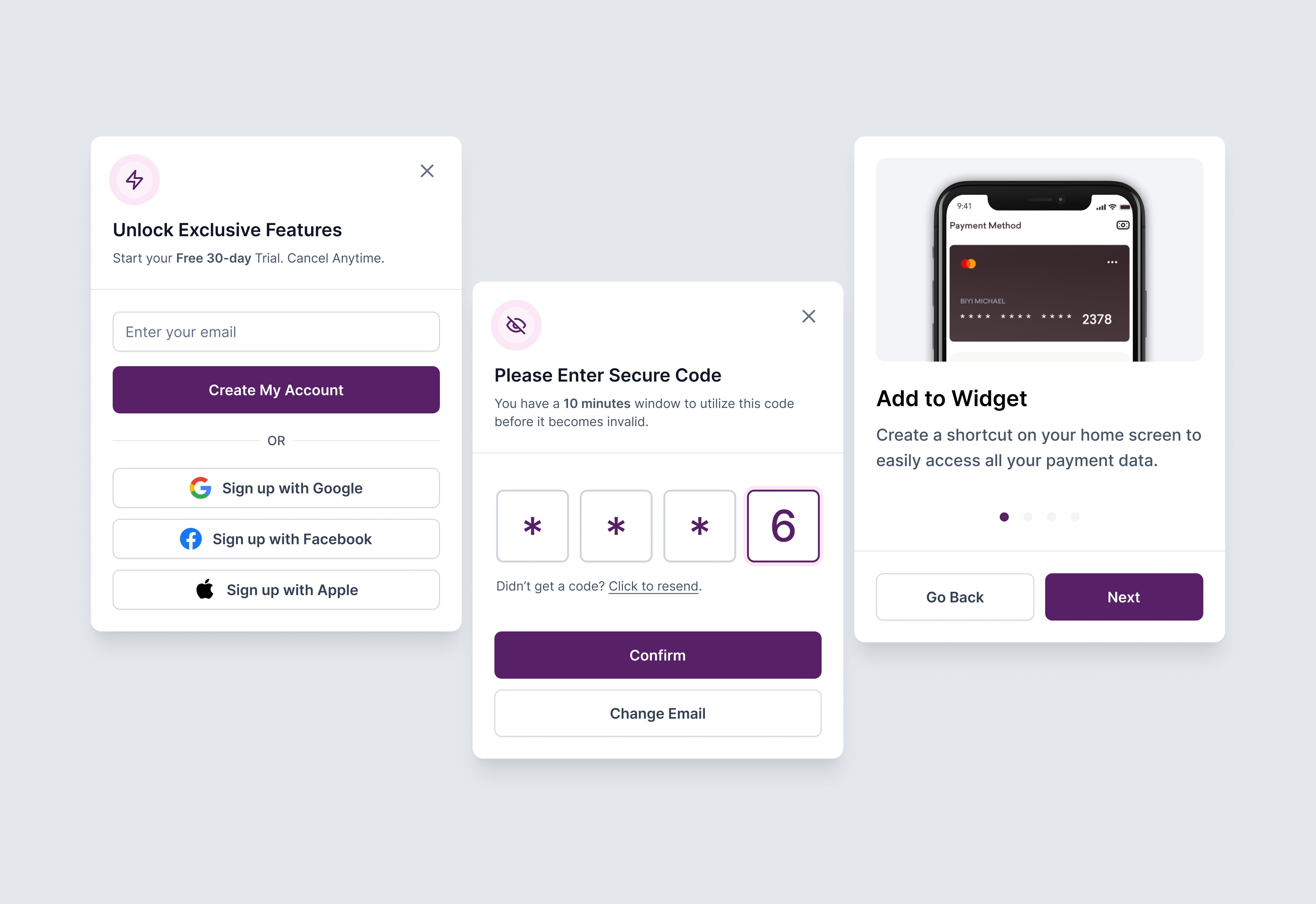 I find immense satisfaction in designing UI modals! 🖌️😃 branding clean daily ui dailyui design education elegant figma illustration login minimal onboarding otp signup ui uiux ux widget