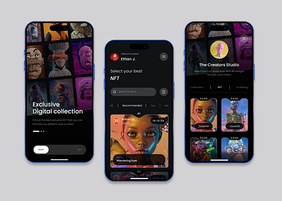 NFT App design graphic design nft ui uiux uxdesign