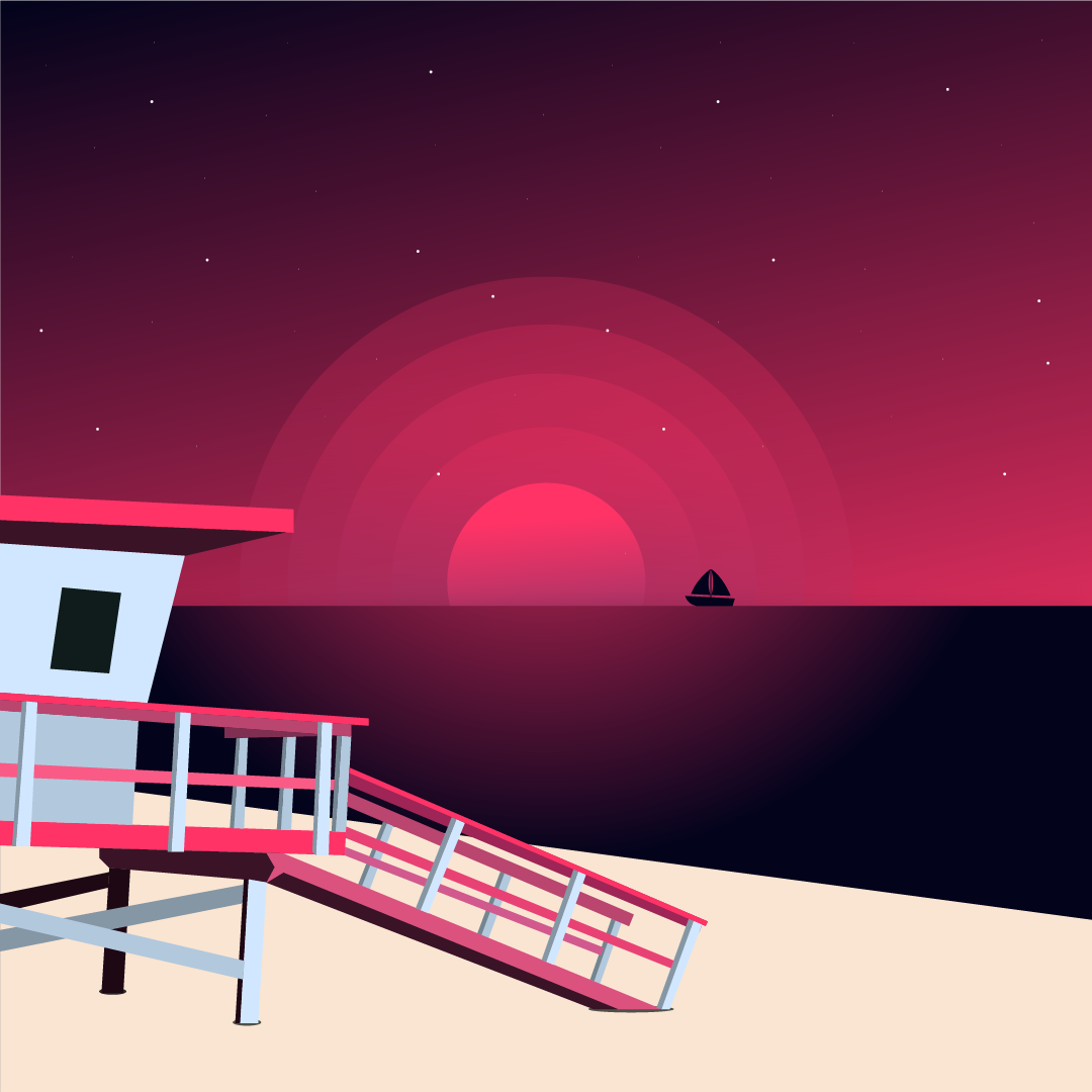 Digital illustration for a mobile app’s home screen