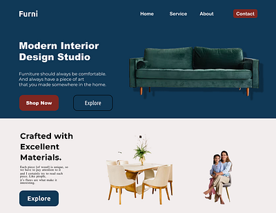 Furniture Web Page Design app branding design graphic design illustration logo typography ui ux vector