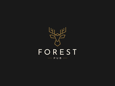 Forest Pub - Deer Logo abstract animal logo abstract logo animal logo animal logomark anjana kalpa branding creative deer logo creative logo deer brand deer brand identity deer logo deer logo mark elegant deer logo line logo minimal animal logo simple deer logo simple logo mark vector vintage animal logo wild logo