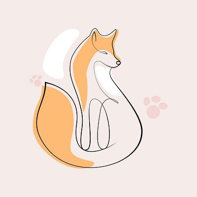 Fox line art illustration . art cartoon illustration cute design flat design fox graphic design illustration line line art logo mascot minimalist vector