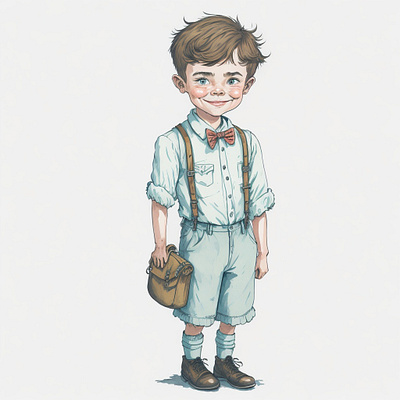 cute boy vintage clipart design fairy fairytale graphic design illustration pastel