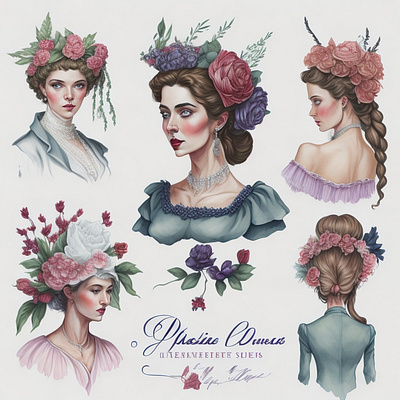 Duchess Head clipart design fairytale graphic design illustration