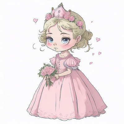 Pink Princess Clipart animation clipart design fairy fairytale graphic design illustration pastel