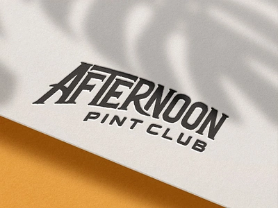 Afternoon Pint Club beer black and white brand design brand identity branding branding design brewery hand lettering lettering logo logo design logotype mock up mockup retro type typography vintage visual identity wordmark