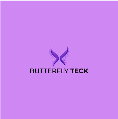 Butterfly tech logo brand identity