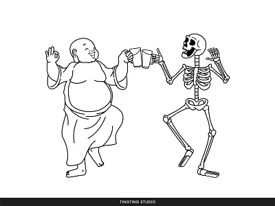 Dance and Cheer. Illustration for beer company beer branding cartoon commission dance fiverr flat freedom graphic design illustration line line art minimalism vector