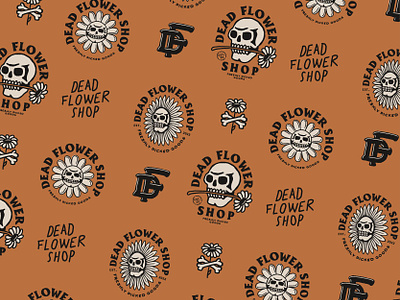 Dead Flower Shop brand design brand identity branding branding design character flower graphic design illustrator leather logo logo design retro shop skull small business type typography vector vintage visual identity