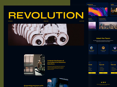 AI & Robotics - Landing Page Exploration branding dark mode design graphic design illustration landing page logo mobile app ui ui design vector