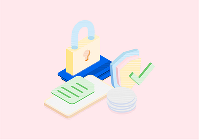 Security design illustration isometric 3d vector