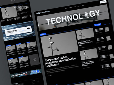 News Portal Design - Dark Theme blog news portal swiss design swiss style typography ui ux web web design