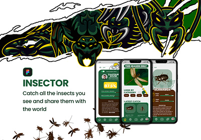 Insector, UI/UX project app app design branding creative design figma graphic design illustration logo ui ui art ux video game