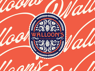 Walloon's Restaurant Branding - Seal americana bar brand branding design fish fort worth graphic design identity illustration logo magnolia mermaid oyster pelican restaurant seafood shrimp walloons