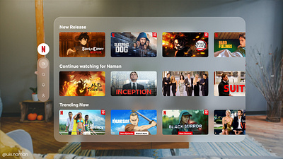 Netflix Landing Page SpatialUI Concept (Apple vision pro) animation apple spatialui ui vision pro