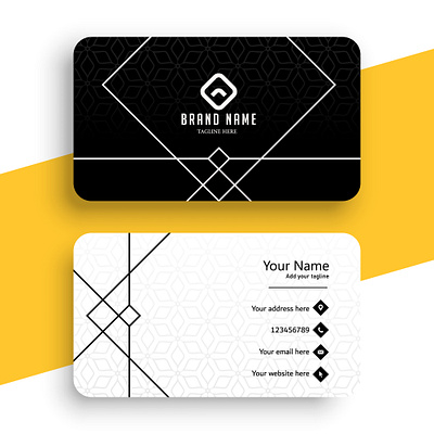 Black-and-white-business-card-Modern-design. flat
