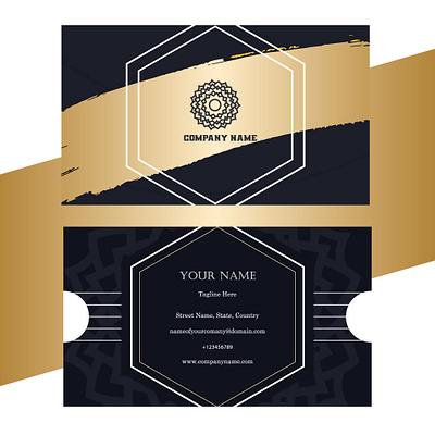 Black-white-and-radient-business-card-Modern-design. flat