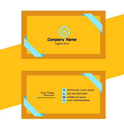 Modern-style-business-Yellow-Business-card-template. flat