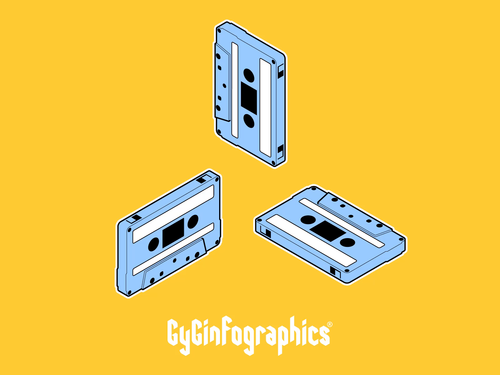 Isometric Spinning Cassettes by Francisco GyG on Dribbble