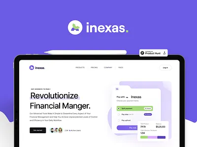 Inexas - SAAS Website design landing page saas saas design saas landing page design saas ui saas website ui web design website design