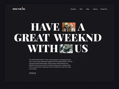 OG - Dog Shelter Website 3d agency animation black branding clean contractor dark design dog graphic design illustration logo minimal motion graphics ui ui challenge ux web website